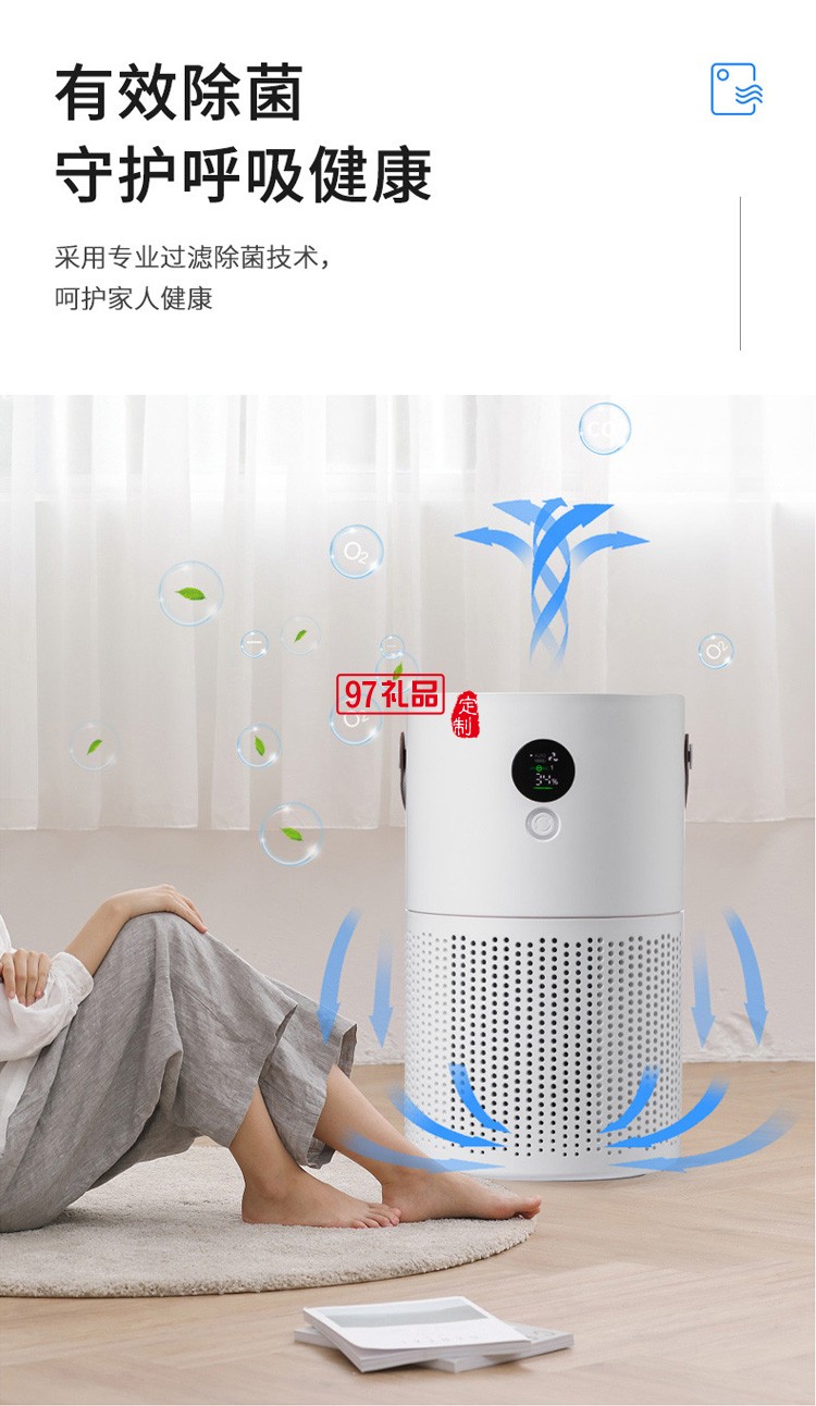 企業定制桌面凈化器除甲醛異味PM2.5辦公家用小型空氣凈化器