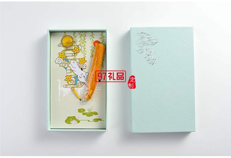 金屬書簽 中秋書簽創意設計兔子款廣寒宮款書簽送人小禮品定制