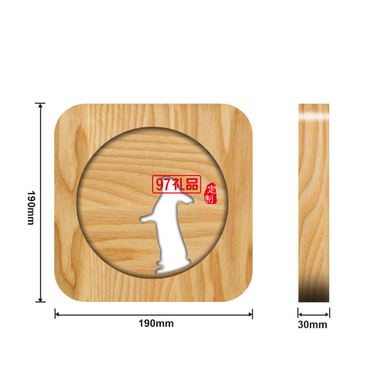 中秋佳節月亮兔子木制LED燈 電子產品禮品創意裝飾臺燈