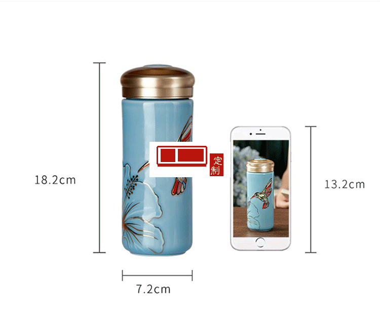 乾唐軒活瓷 吉星蜂鳥陶瓷杯隨身水杯商務創意禮品杯送客戶伴手禮