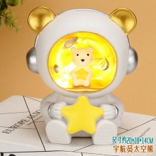 虎年吉祥物老虎小夜燈宇航員存錢罐 臥室裝飾擺件輕奢發光禮品