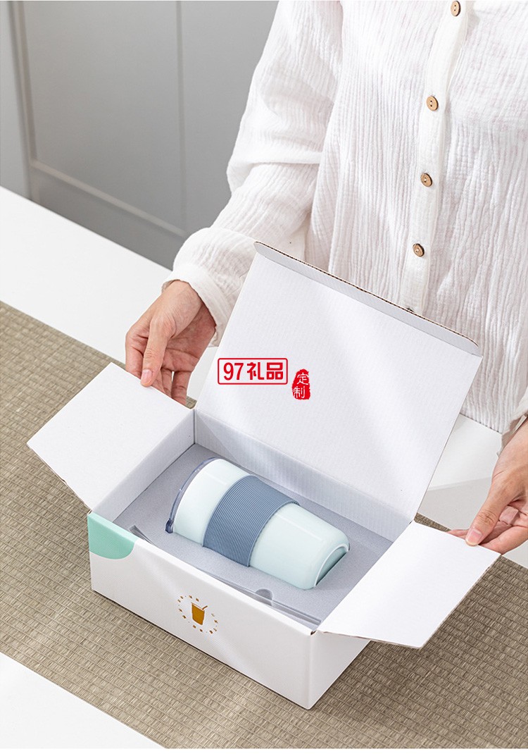 用友定制 新品時尚咖啡杯帶蓋網紅隨行冷萃奶茶杯陶瓷杯 可定制logo