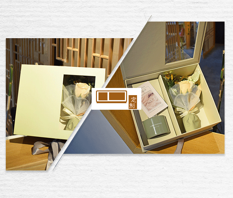  圣誕節香薰鮮花花束禮物套裝禮盒