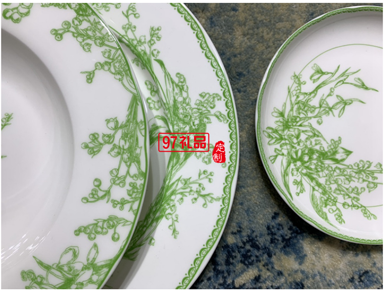 Do鈴蘭系列41頭餐具套裝禮盒DIO MAISON高級骨瓷綠色喬遷結婚