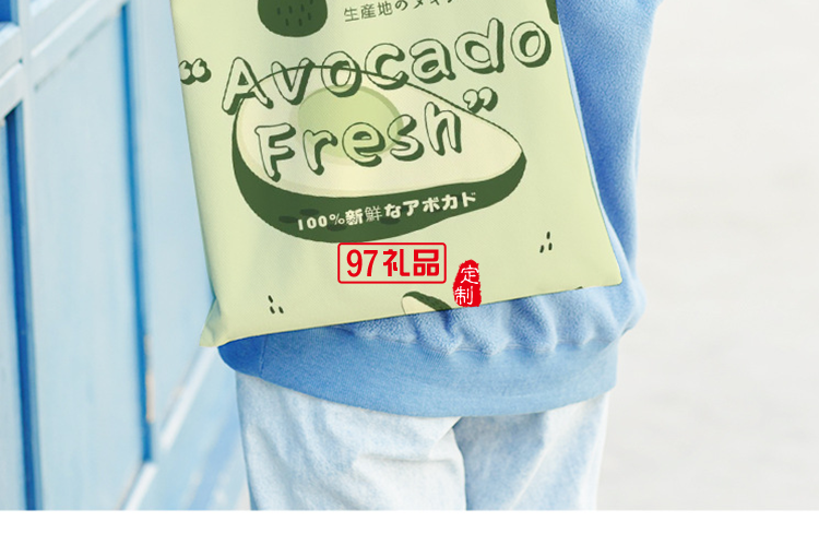 牛油果帆布包購(gòu)物袋創(chuàng)意大容量