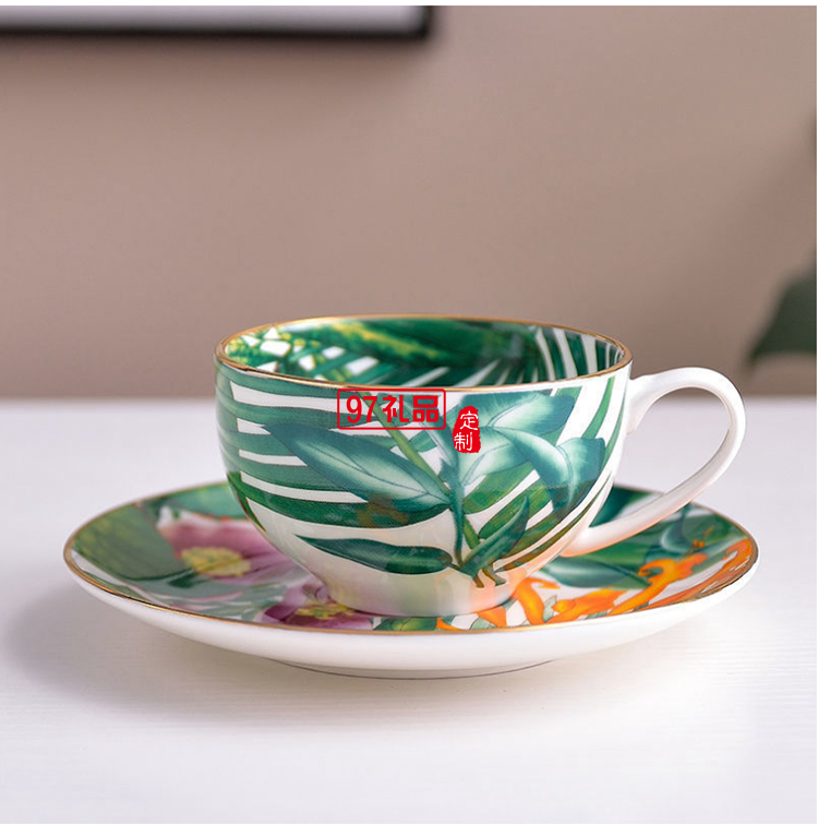 HERME愛馬歐式熱帶雨林系列15頭骨瓷餐具陶瓷盤碗勺喬遷結婚禮品