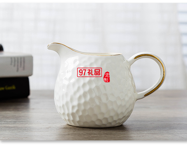 描金陶瓷咖啡具景德鎮西式高檔骨瓷杯碟15頭套裝禮品批發定制LOGO