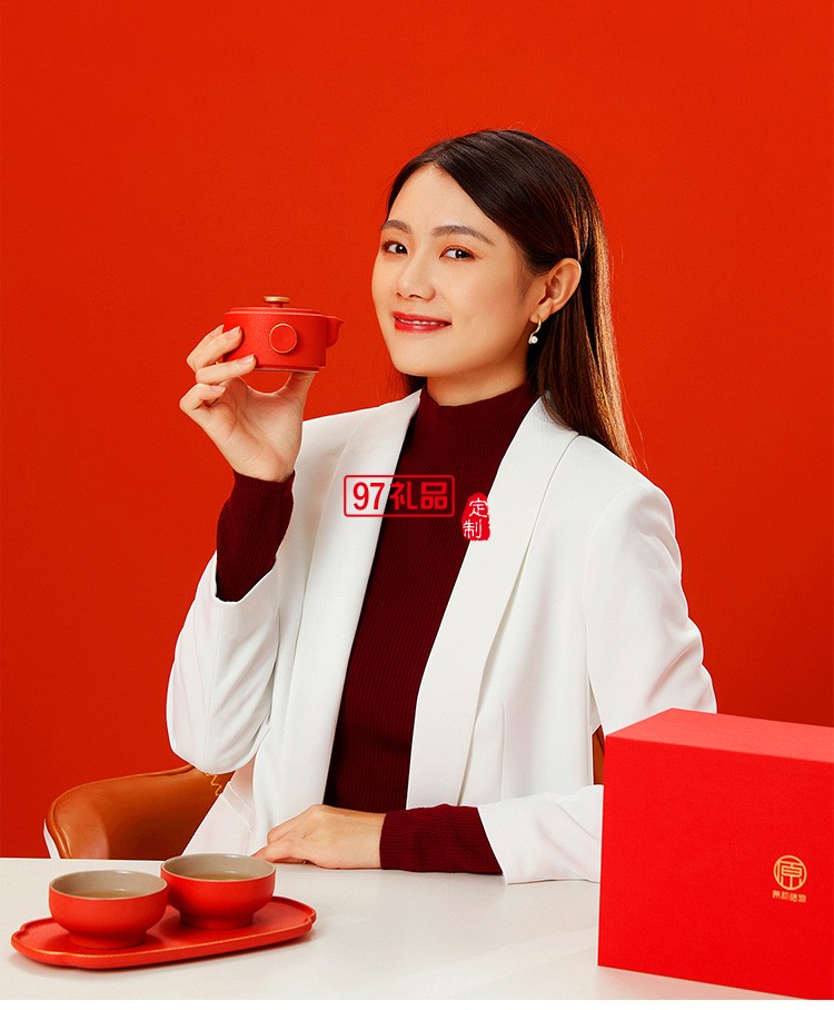 新品一壺兩杯配茶盤便攜茶具故宮風格茶具套裝可定制logo