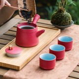 粗陶茶具套裝批發一壺三杯帶茶葉罐干泡茶盤整套