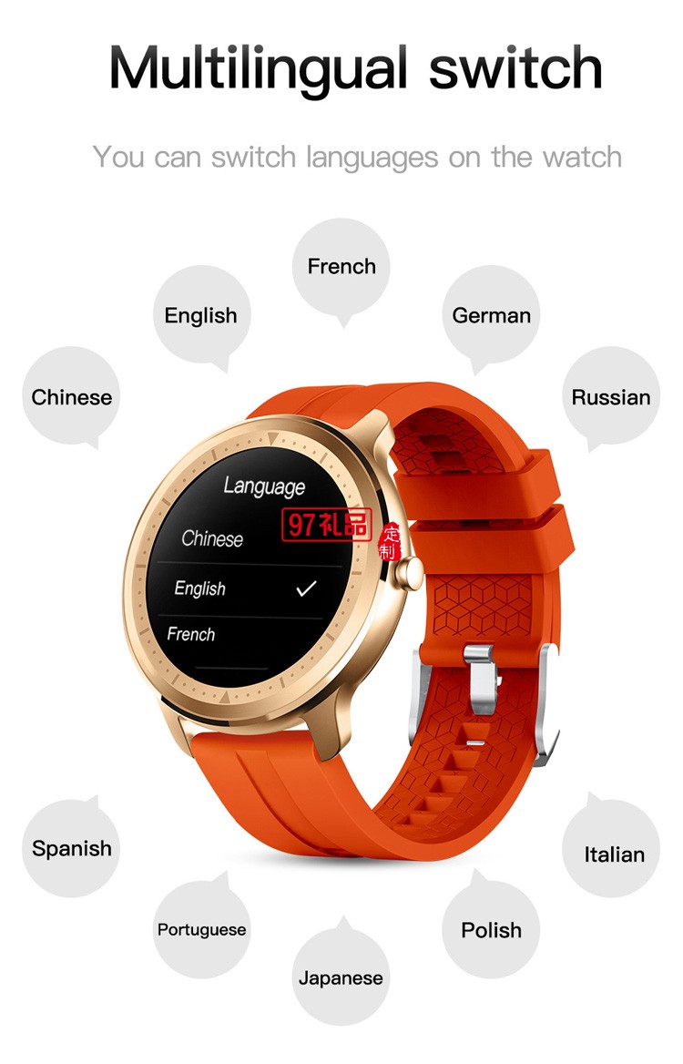 全圓全觸屏醒藍(lán)牙手表智能手表運動計步