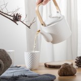 日式陶瓷茶壺家用創意水壺泡茶壺北歐簡約茶杯浮雕茶具