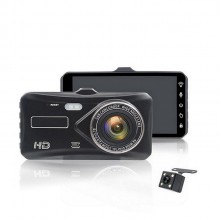 行車記錄儀前后雙鏡頭后視鏡高清夜視倒車停車監控車險禮品