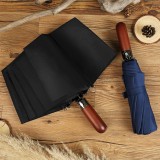 三折全自動雨傘折疊傘男商務實木復古紳士雨傘