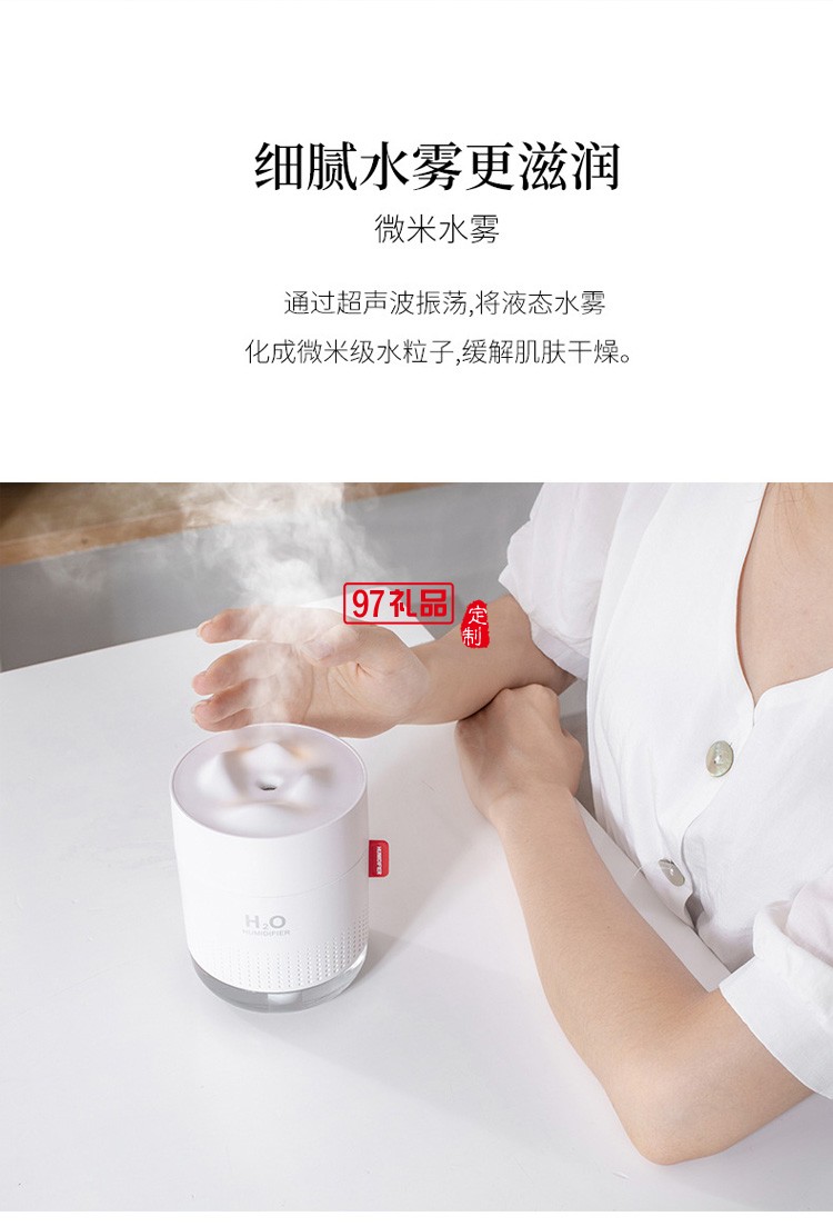 創意夜燈家用桌面辦公車載USB充電大容量迷你雪山加濕器