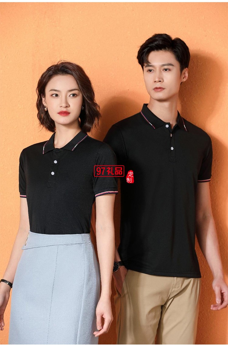 定制polo衫廣告衫 200g間色翻領 工作服定制
