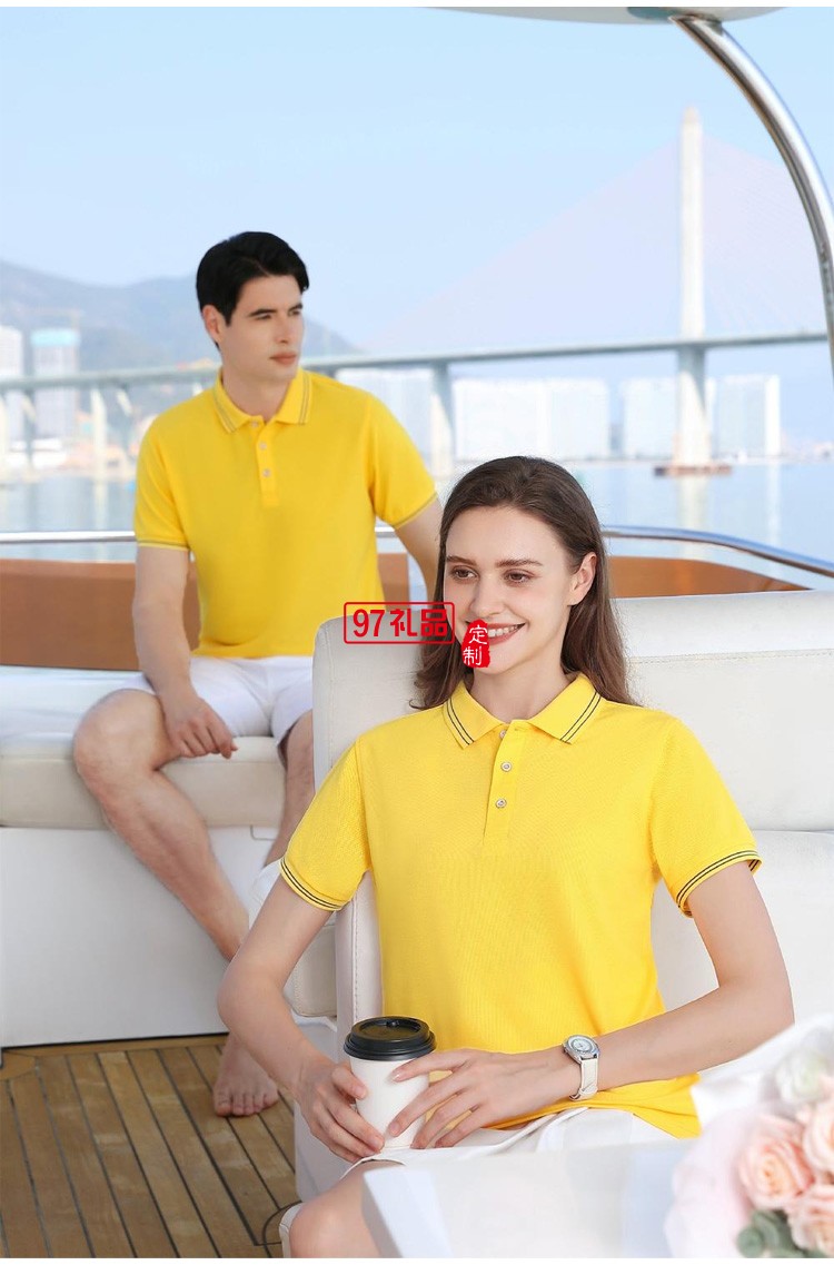 定制polo衫廣告衫翻領200g巴洛克蔚藍翻領工作服