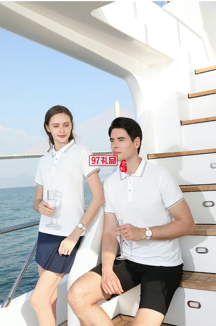 定制polo衫廣告衫翻領200g巴洛克蔚藍翻領工作服