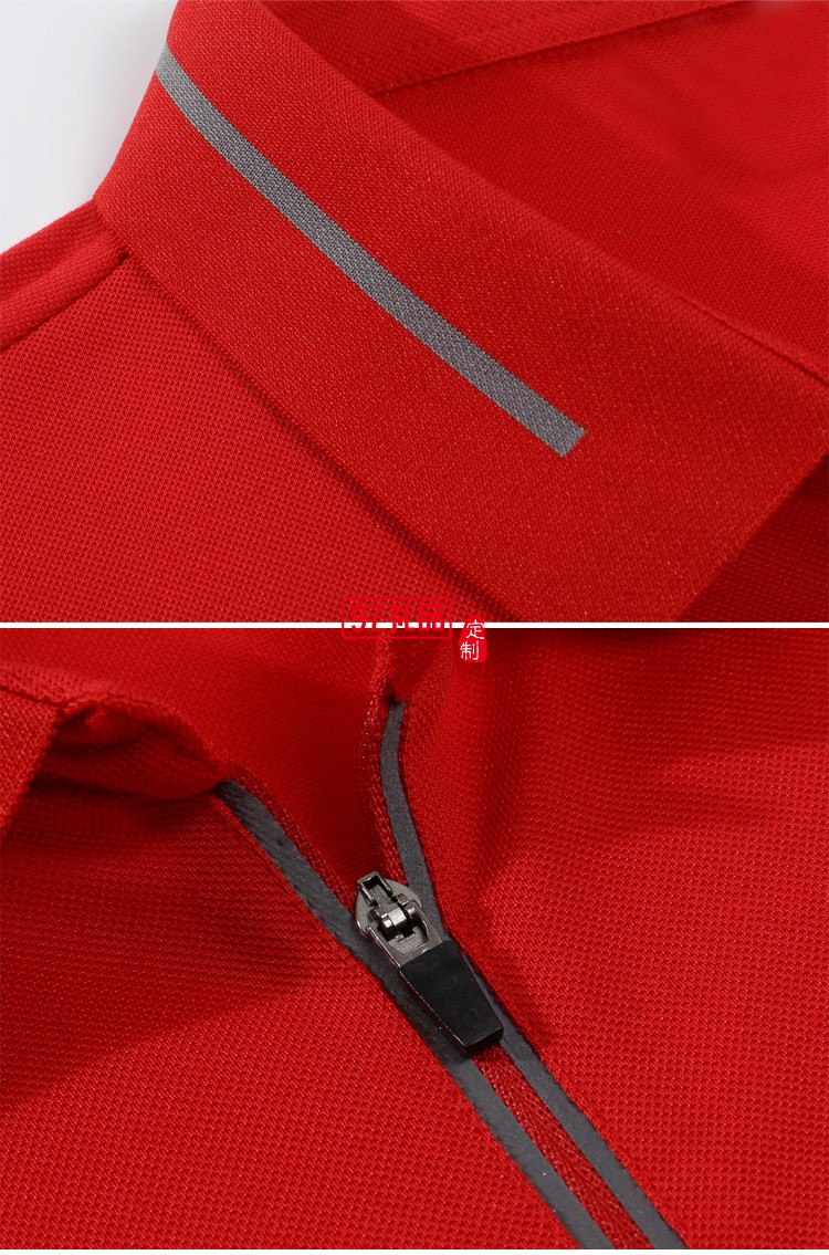 定制廣告衫200g反光拉鎖POLO翻領工作服 可定制logo