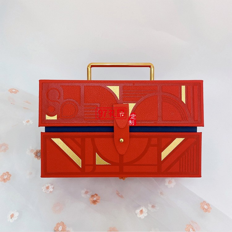 皮質包裝禮盒手提翻蓋七夕情人節禮物禮品盒結婚伴娘伴手禮空盒子