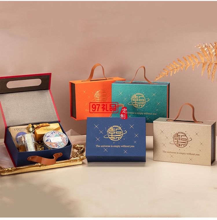 禮物盒空手提盒 復古創意新款禮盒 可以電子logo