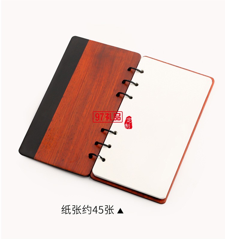 紅木質古典黃銅金屬簽字筆記事本U盤套裝文創禮品