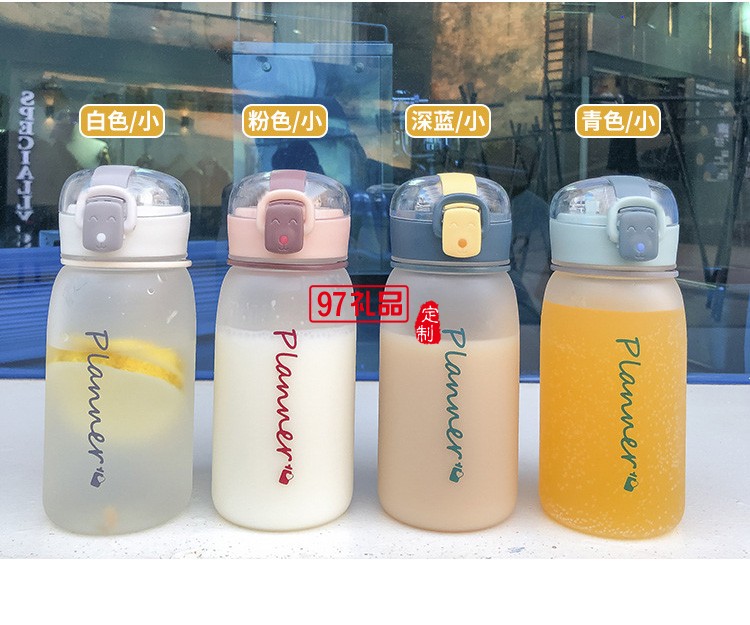 簡(jiǎn)約磨砂塑料杯學(xué)生情侶清新個(gè)性夏天水瓶韓國(guó)ins風(fēng)彈蓋隨手杯子