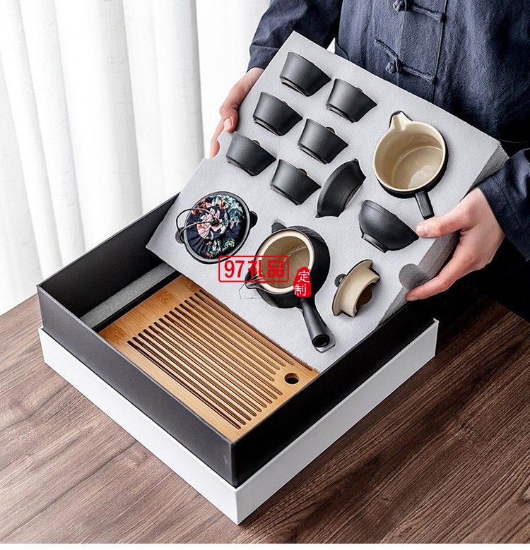 陶瓷功夫茶具簡約禮盒家用創意茶盤茶葉罐套裝