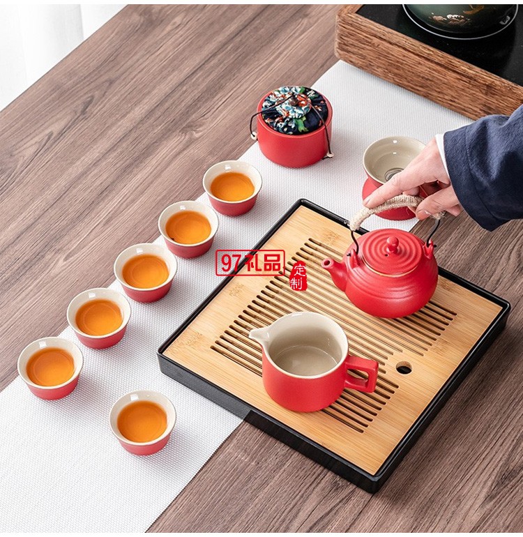陶瓷功夫茶具簡約禮盒家用創意茶盤茶葉罐套裝
