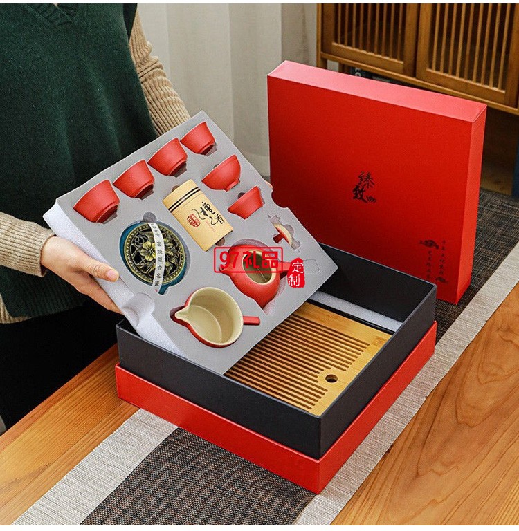 陶瓷功夫茶具簡約禮盒家用創意茶盤茶葉罐套裝