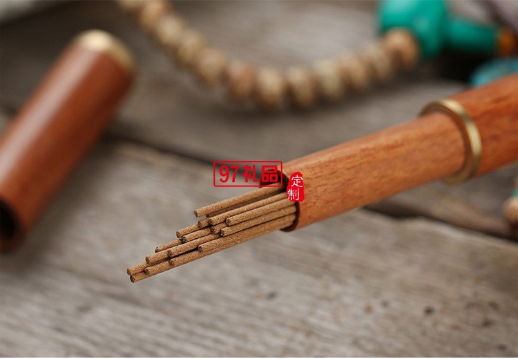 紅木質線香臥香爐 小型銅木音響