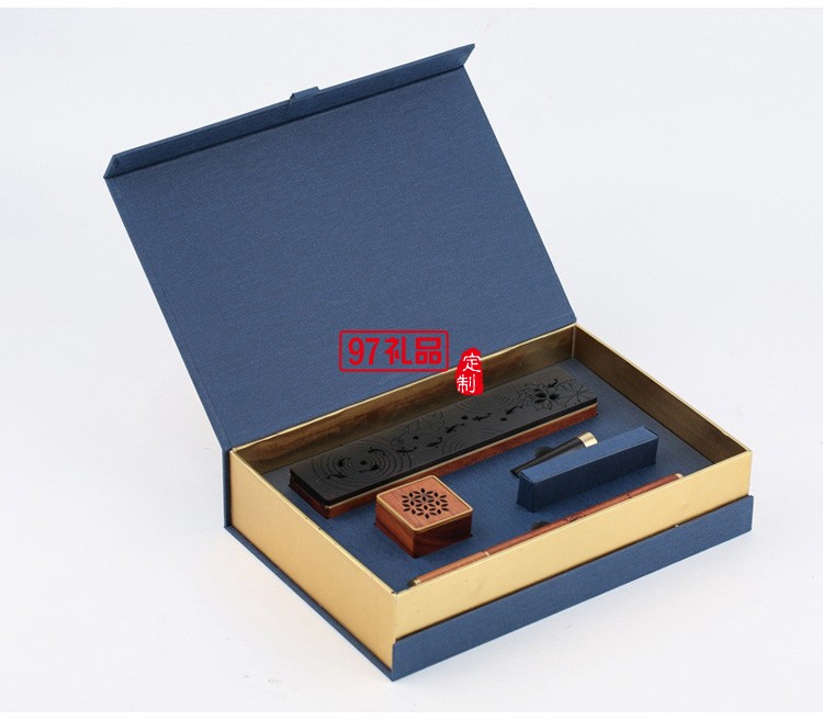 紅木質線香臥香爐 小型銅木音響