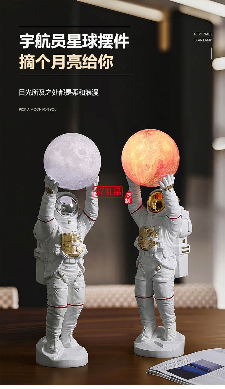 輕奢創意太空人宇航員夜燈桌面擺件
