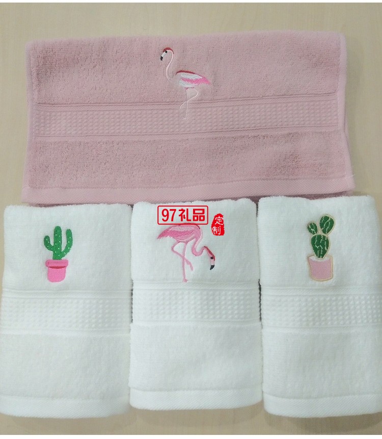 全A類素色純棉毛巾 長(zhǎng)絨棉禮品創(chuàng)意面巾2件套裝
