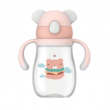 創意學飲杯幼兒園寶寶防摔防嗆漏手柄重力球兒童吸管水杯