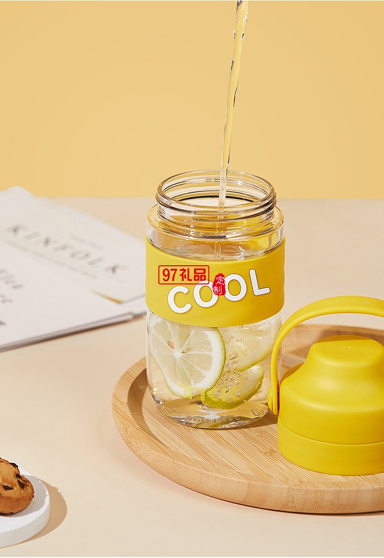 TKK網紅潮媽外帶便攜手提飲料奶茶杯子 創意大容量塑料吸管水杯