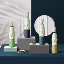 拼色創意手動三折傘 外貿折疊晴雨傘廣告傘