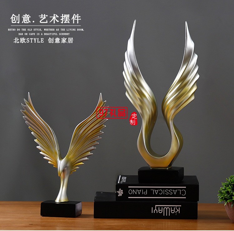 歐式創意天使之翼大展宏圖客廳擺件