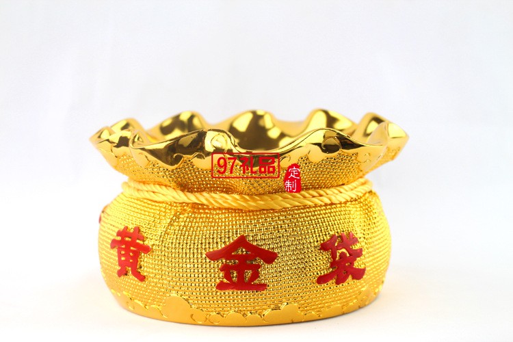 金錢(qián)袋擺件聚寶盆存錢(qián)罐家居擺設(shè)樹(shù)脂工藝品