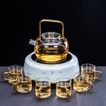 電陶爐煮茶器玻璃煮茶壺套裝蒸汽蒸茶器全自動家用養生燒水煮茶爐