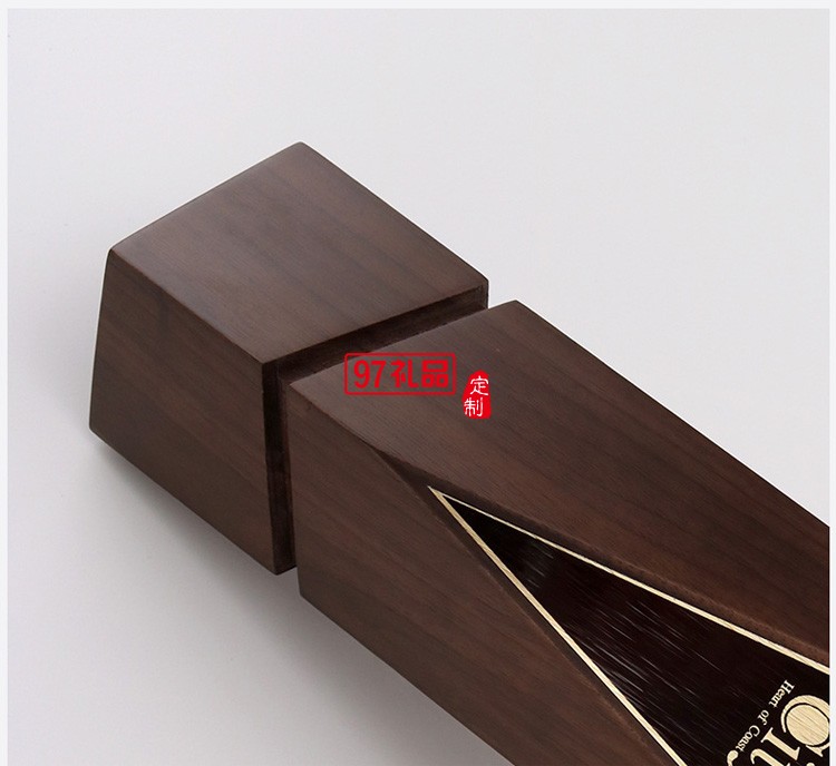 黑胡桃木獎杯實木定制櫸木獎牌定做企業周年禮品