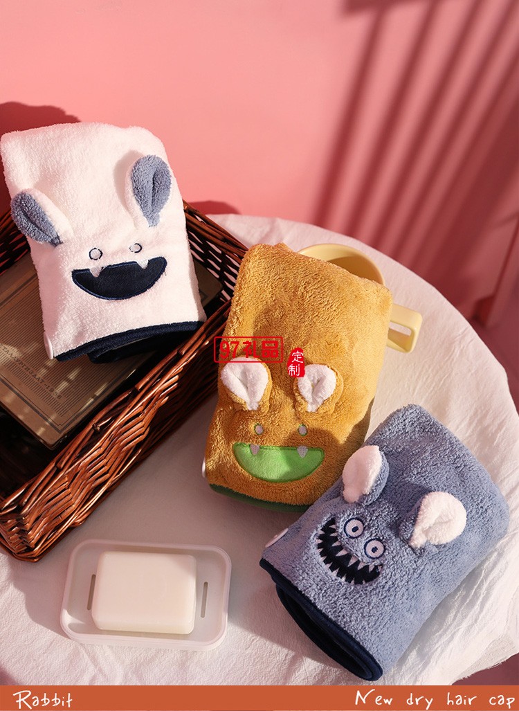 ins卡通干發帽珊瑚絨浴帽超強吸水速干包頭巾加厚兒童可愛干發巾