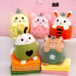 新款水果三合一抱枕被子沙發靠墊空調被兒童午睡毯子