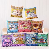 新款卡通十二生肖抱枕套國潮創意靠枕喜慶新中式毛絨抱枕