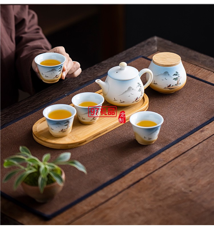 茶壺旅行茶具一壺四杯茶葉罐便攜包商務端午功夫茶具套裝