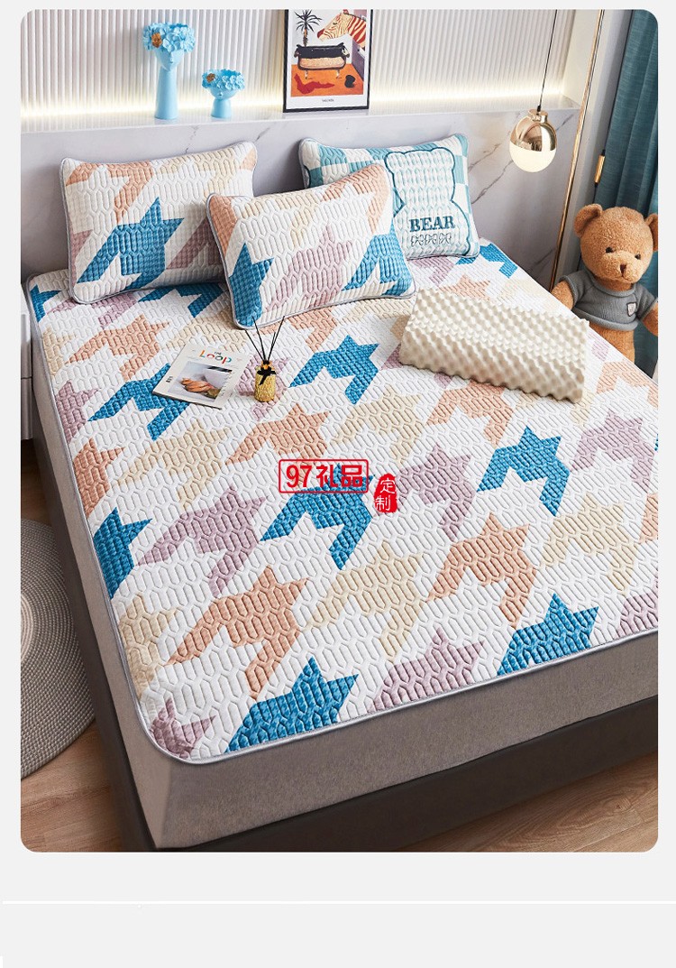 乳膠席三件套夏季冰絲空調(diào)涼席軟可水洗機洗