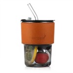 高級竹節極光隨行玻璃杯百搭車載便攜式水杯ins雙節杯