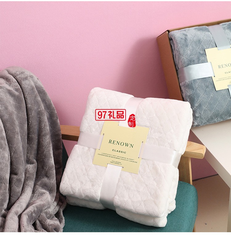 毛毯法蘭絨毯子小冬季單人蓋毯繡花辦公午休空調珊瑚絨午睡毯