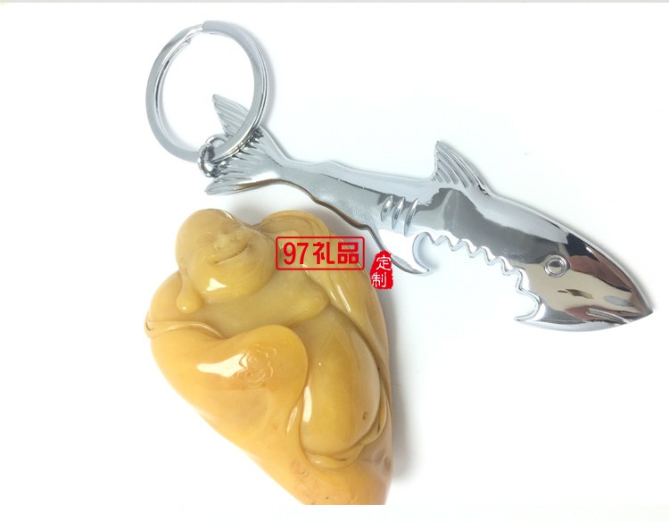 創(chuàng)意金屬鑰匙掛件 藍(lán)鯊魚鑰匙扣鑰匙圈活動小禮品定制