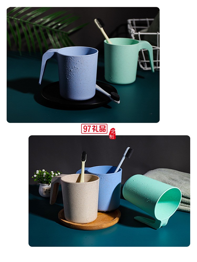 刷牙杯子卡通可愛套裝兒童漱口杯洗漱牙刷杯創意塑料小麥秸稈簡約