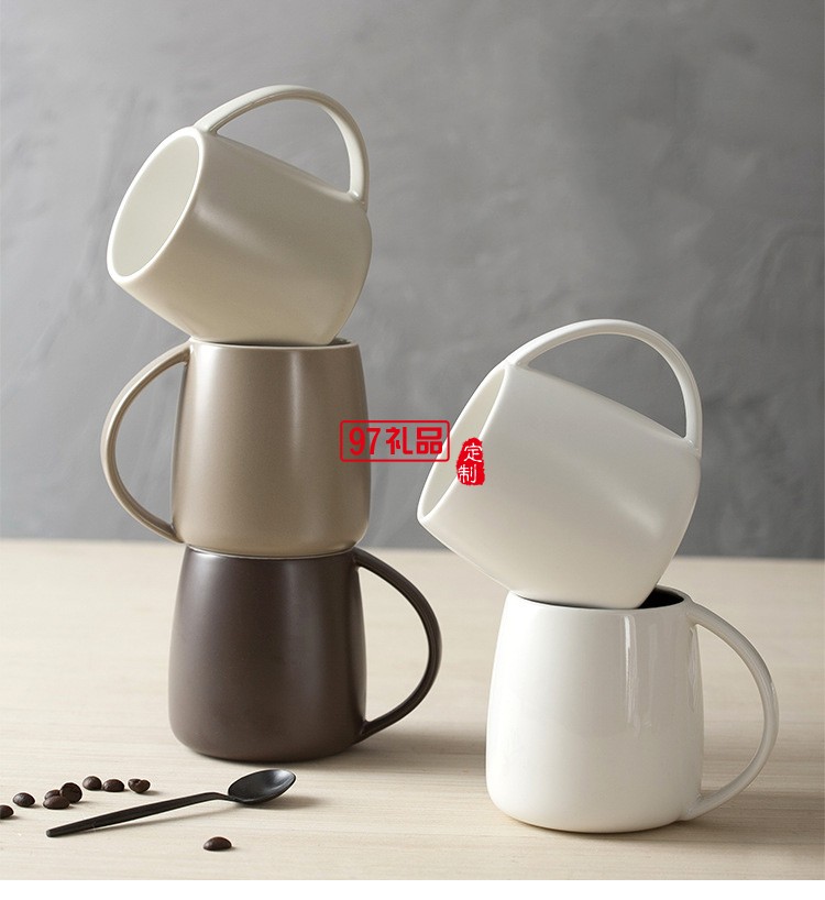 陶瓷水杯 創意馬克杯帶手柄辦公室情侶水杯會議杯 大容量簡約水杯